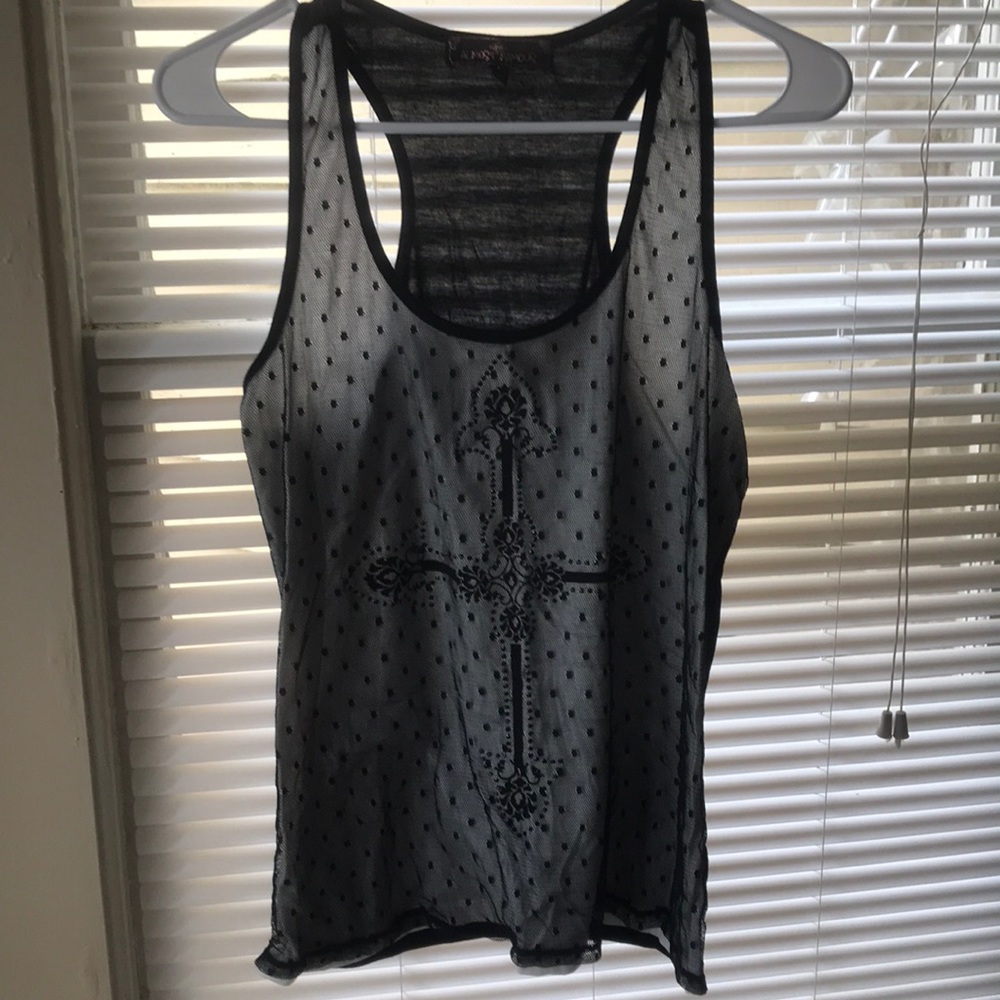 Black mesh cross shirt size Large